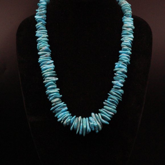 INCREDIBLE HUGE 212 GRAMS NUGGET TURQUOISE OLD NAVAJO NECKLACE - Picture 7 of 9